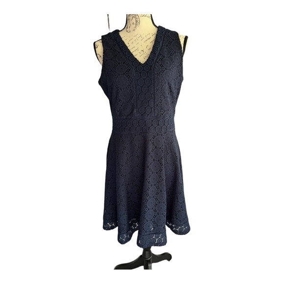 Charter Club Fit and flare dress size Petite L, navy - Picture 2 of 13